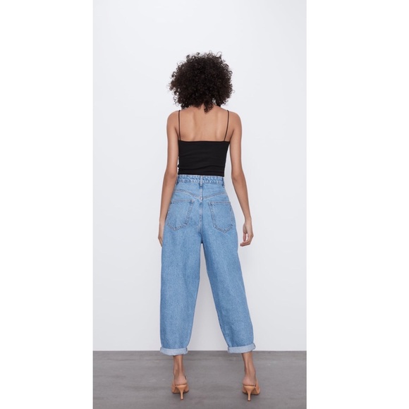 Zara slouchy jeans high waisted blue size 10 - Picture 5 of 6